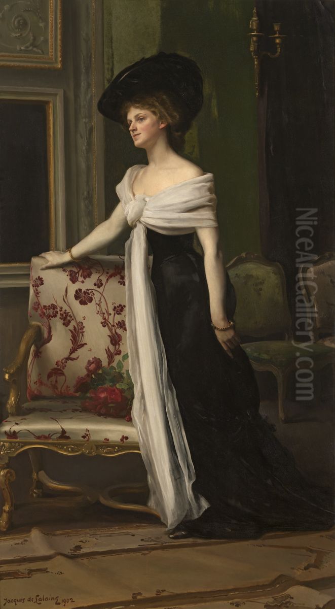 Nanette de Spoelberch, mevrouw Louis de Baillet-Latour Oil Painting by Jacques de Lalaing