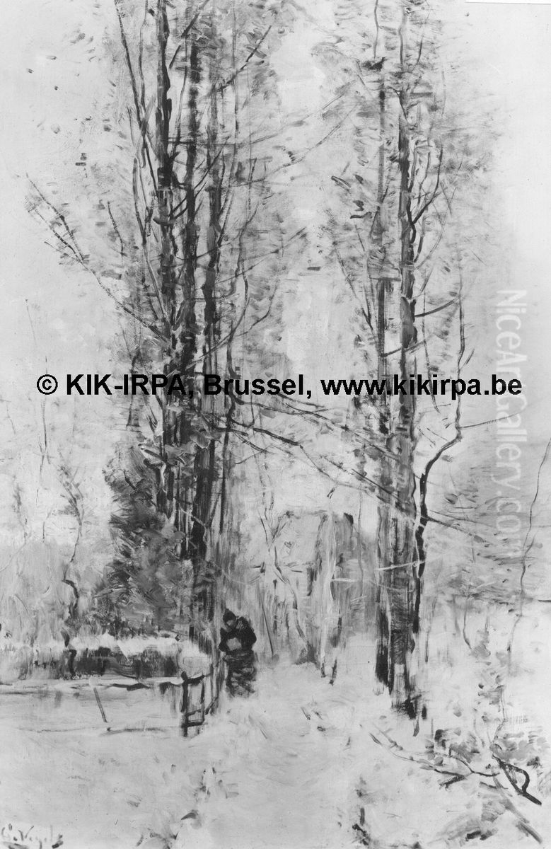 Weg onder de sneeuw Oil Painting by Guillaume Vogels