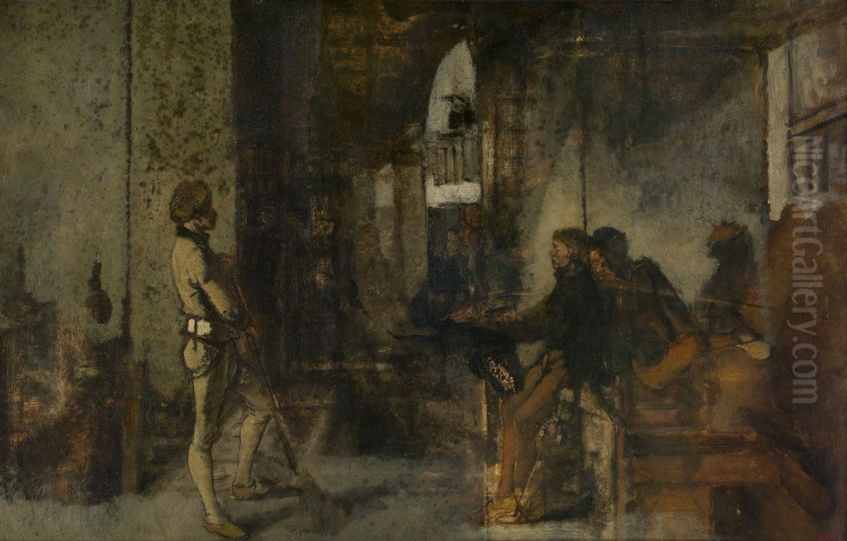 The Guard Oil Painting by Jan August Hendrik Leys