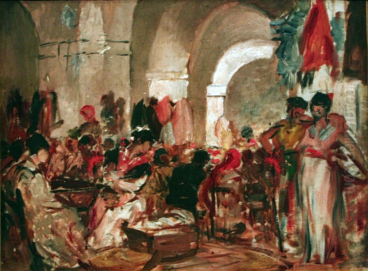 Cigar Makers in Seville Oil Painting by Constantin Meunier