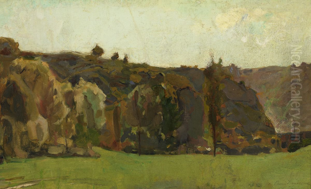 Landschap in de Ardennen Oil Painting by Felicien Rops