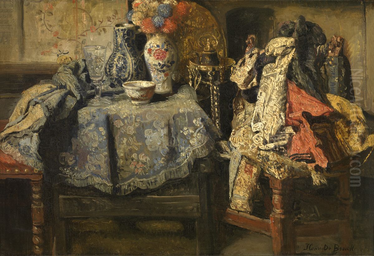 Stillevenbenodigdheden Oil Painting by Henri de Braekeleer