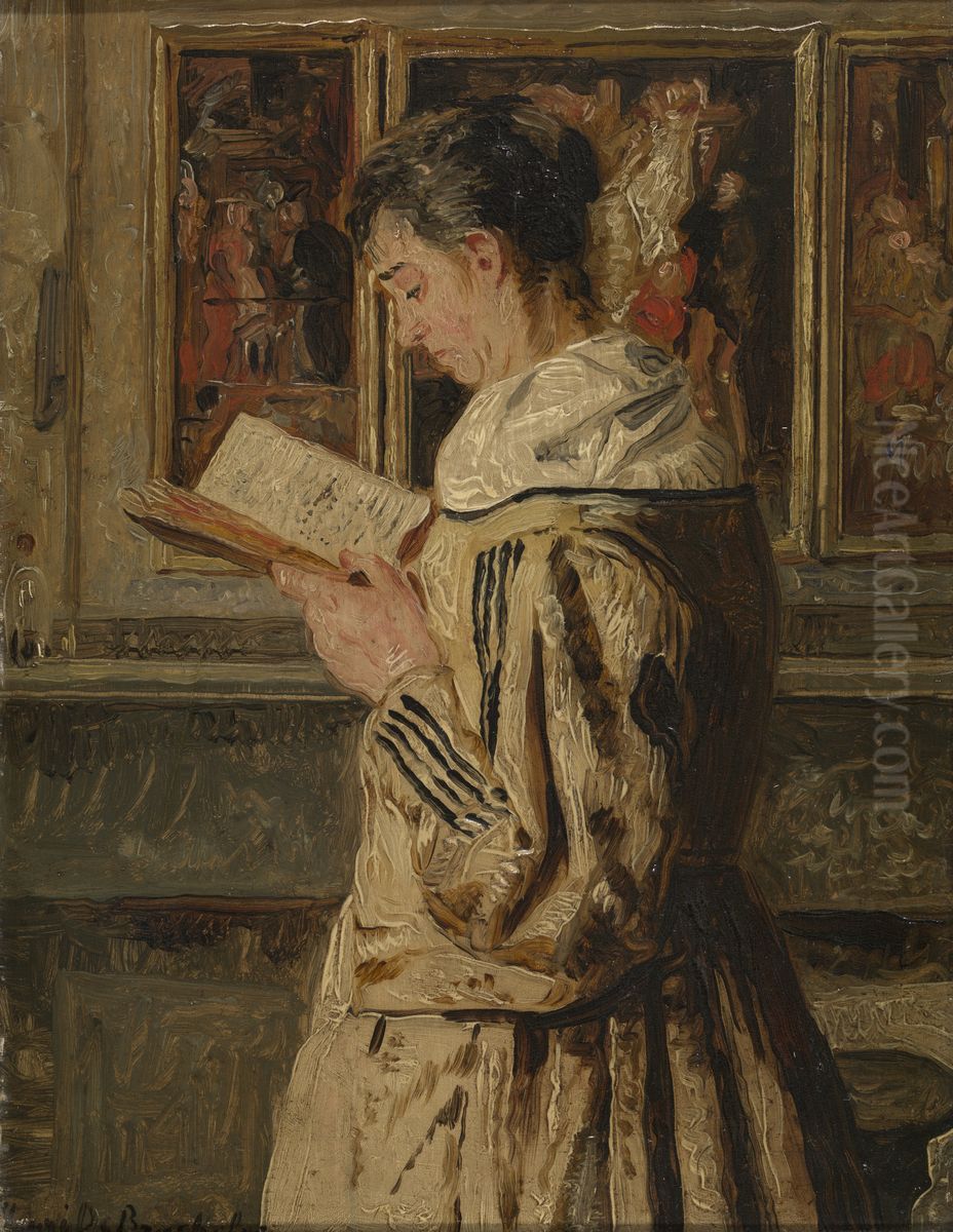 Lezende vrouw Oil Painting by Henri de Braekeleer