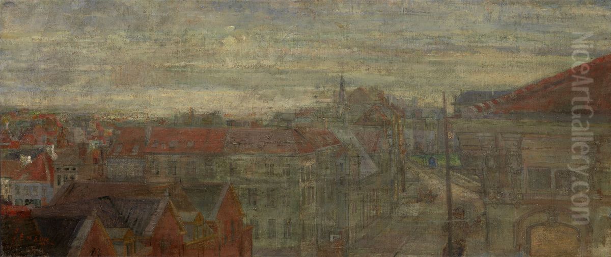 View of Phnosie, luminous waves and vibrations Oil Painting by James Ensor