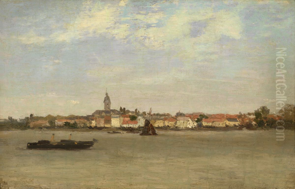 Gezicht op Temse Oil Painting by Guillaume Vogels