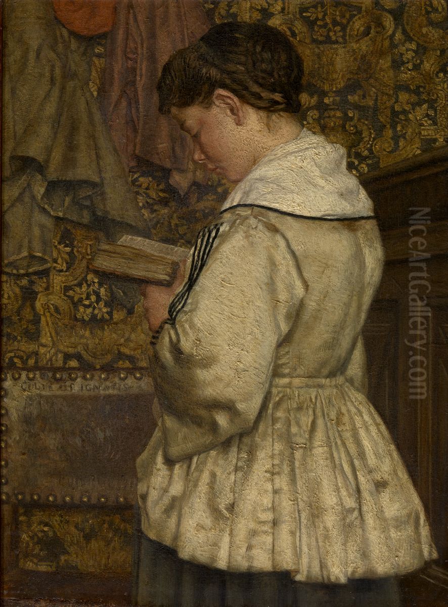 Lezende vrouw Oil Painting by Henri de Braekeleer