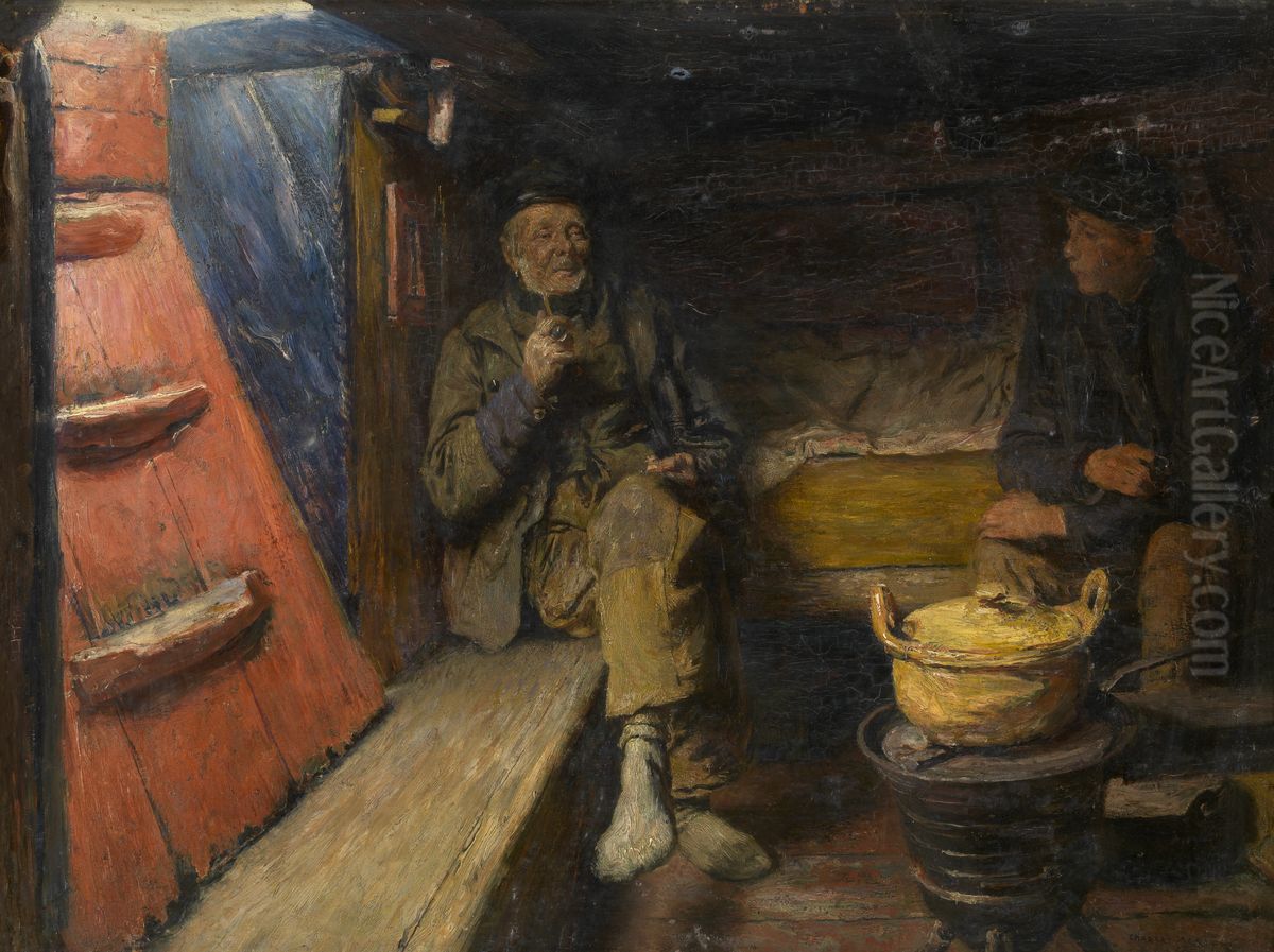 Saloon Oil Painting by Charles Mertens