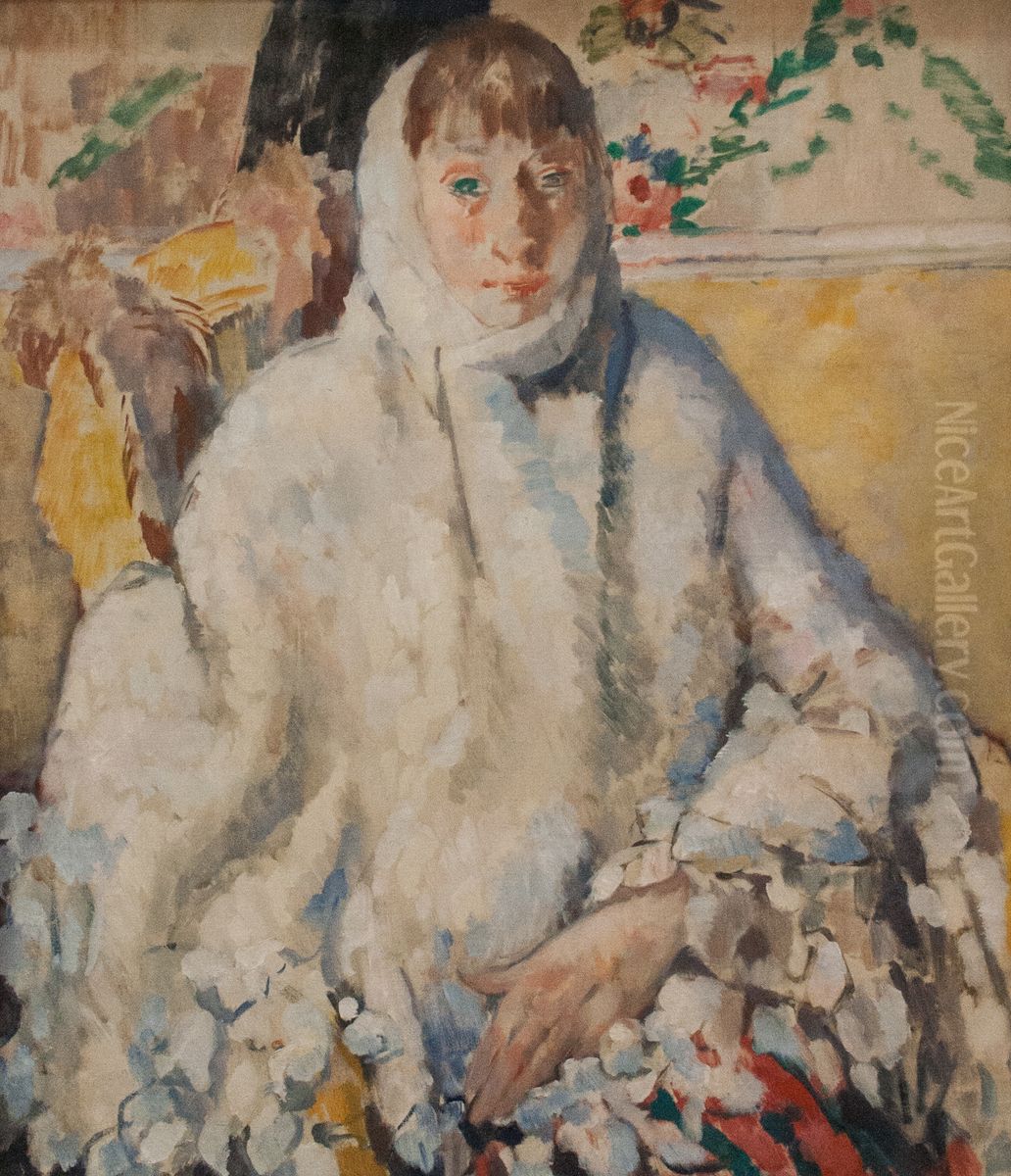 De_zieke_met_de_witte_sjaal Oil Painting by Rik Wouters