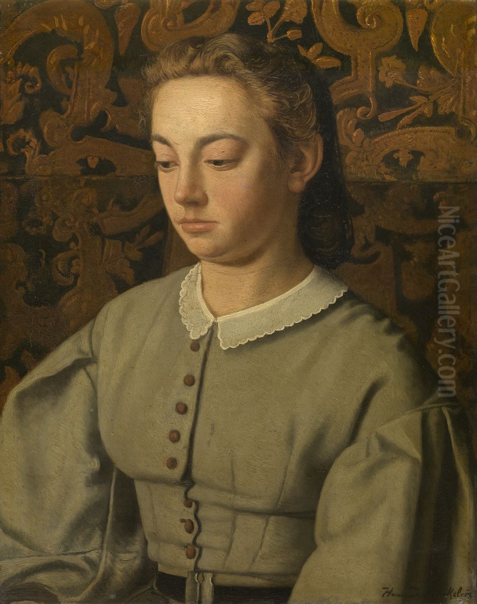Betsy De Braekeleer, the Painter's Sister Oil Painting by Henri de Braekeleer