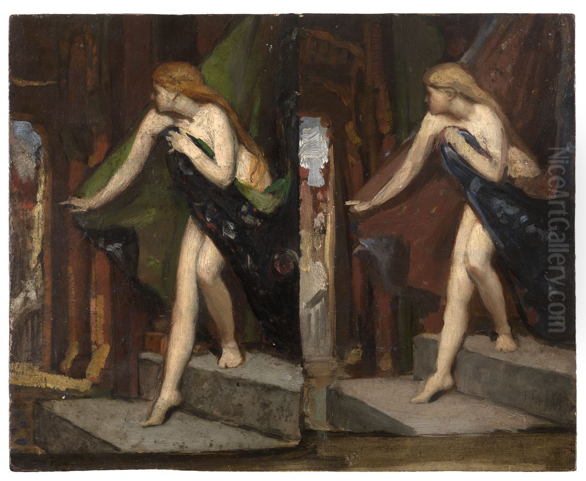 Lady Godiva Oil Painting by Jozef Van Lerius