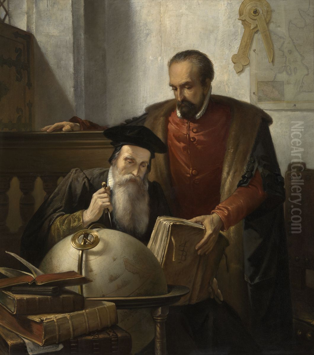 Mercator and Ortelius Oil Painting by Joseph Bellemans