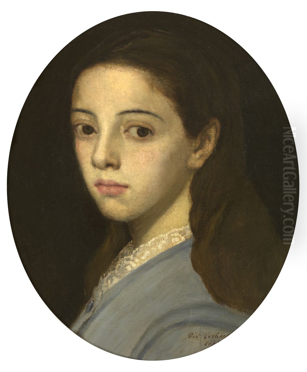 Portrait of a Girl Oil Painting by Piet Verhaert