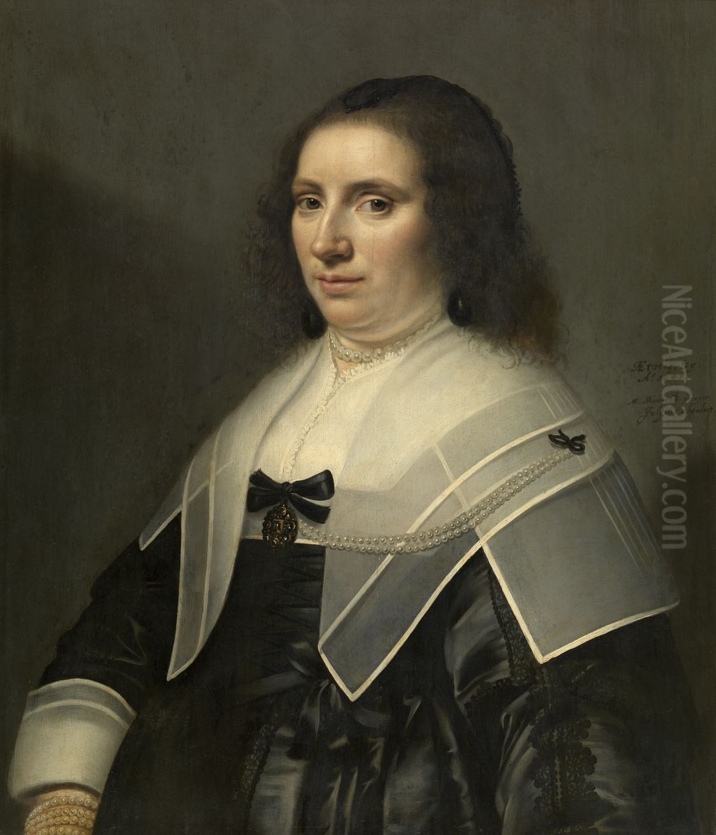 Portrait of Christina Pijll (1601-1652) Oil Painting by Michiel Jansz. van Mierevelt