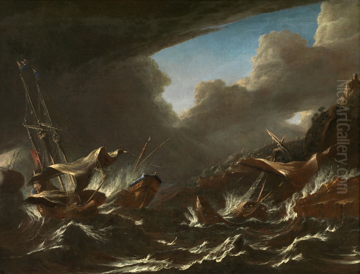 Storm at Sea Oil Painting by Andries Van Eertvelt
