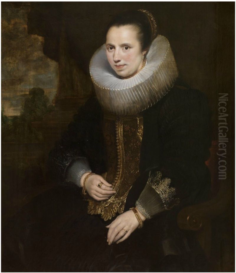 Portrait of Elisabeth Hoegaerts Oil Painting by Cornelis De Vos