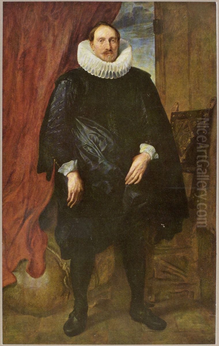 Portrait of a man, possibly from the Vinck/Vincque Family Oil Painting by Sir Anthony Van Dyck