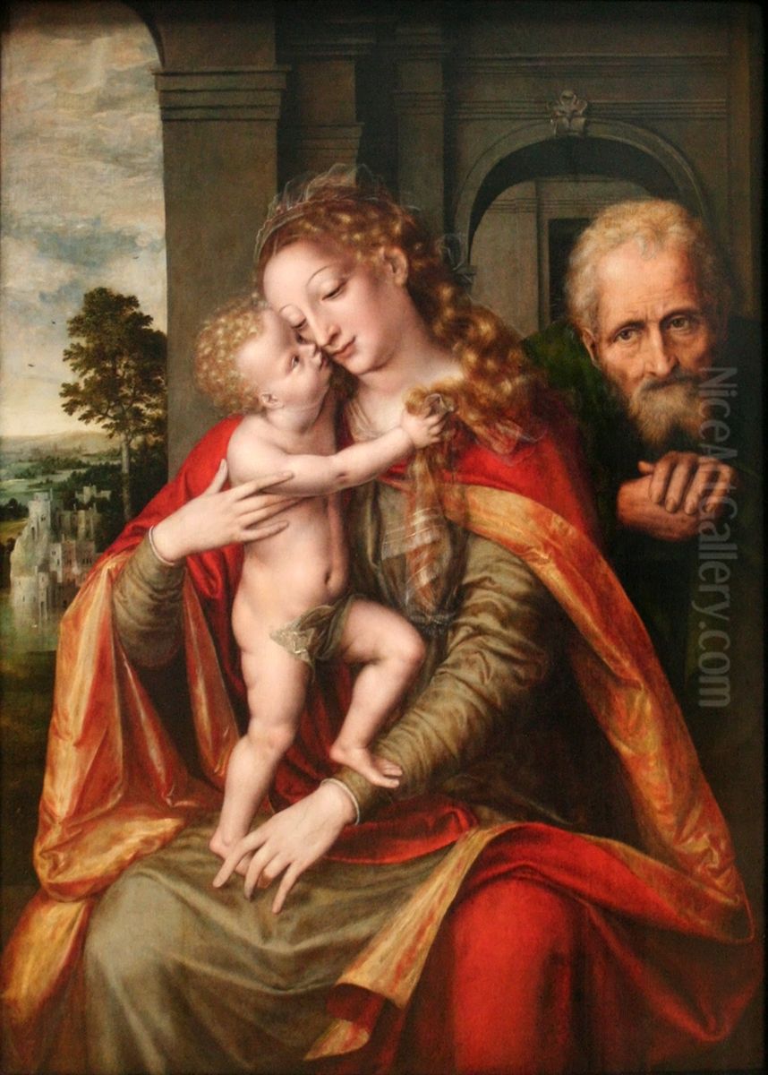 Holy Family Oil Painting by Jan Matsys