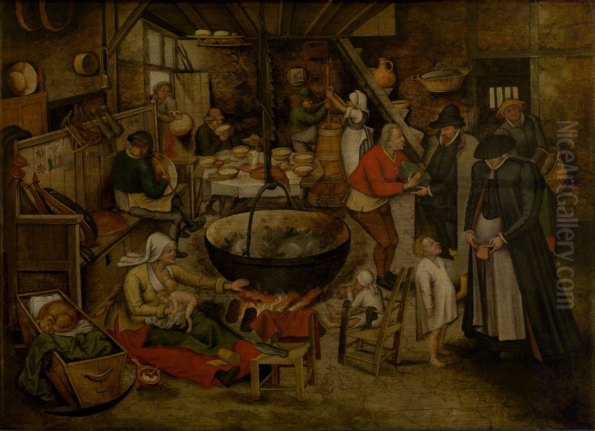 Visit to the Peasants Oil Painting by Pieter Brueghel the Younger