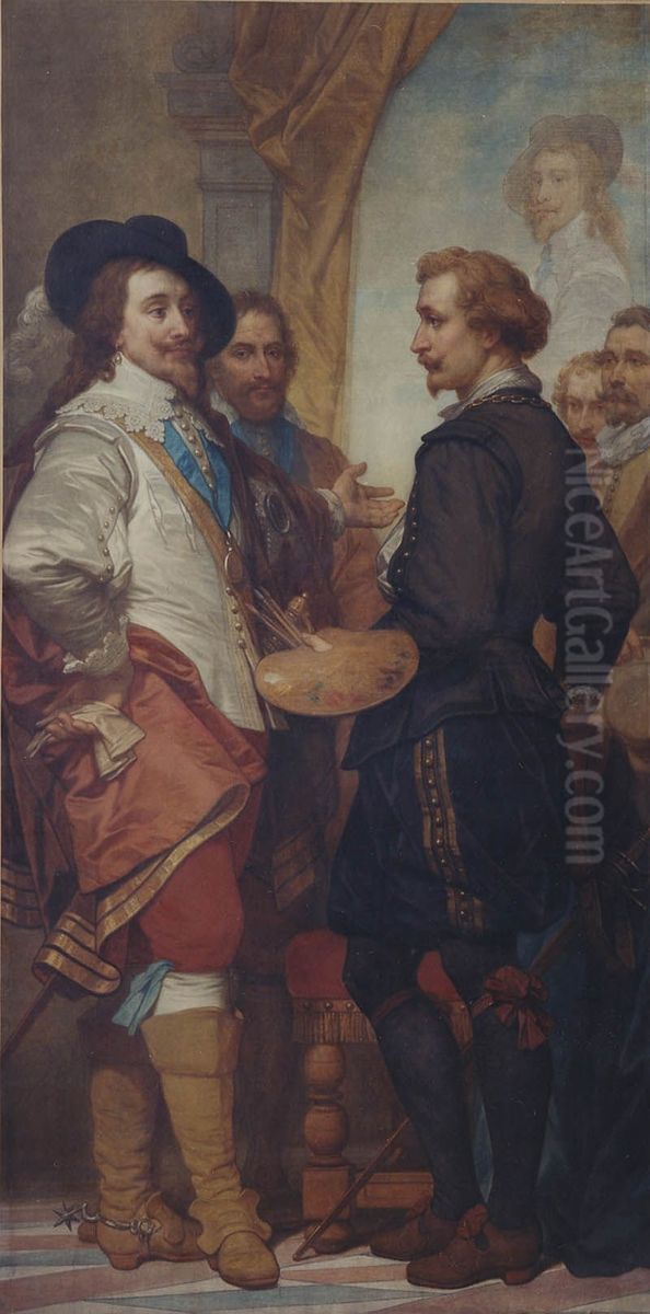 De schilder Anthony van Dyck in Londen Oil Painting by Nicaise de Keyser