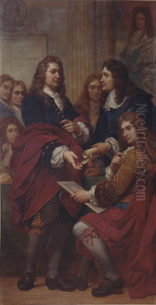 The Engraver Gerard Edelinck in Paris Oil Painting by Nicaise de Keyser