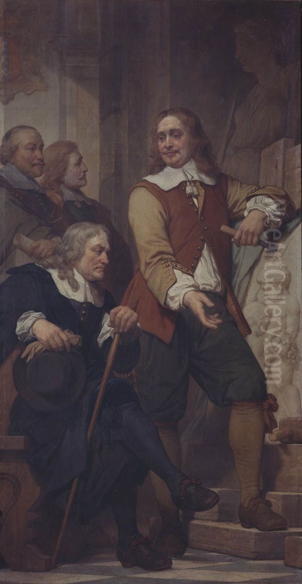 De beeldhouwer Artus Quellinus I in Amsterdam Oil Painting by Nicaise de Keyser