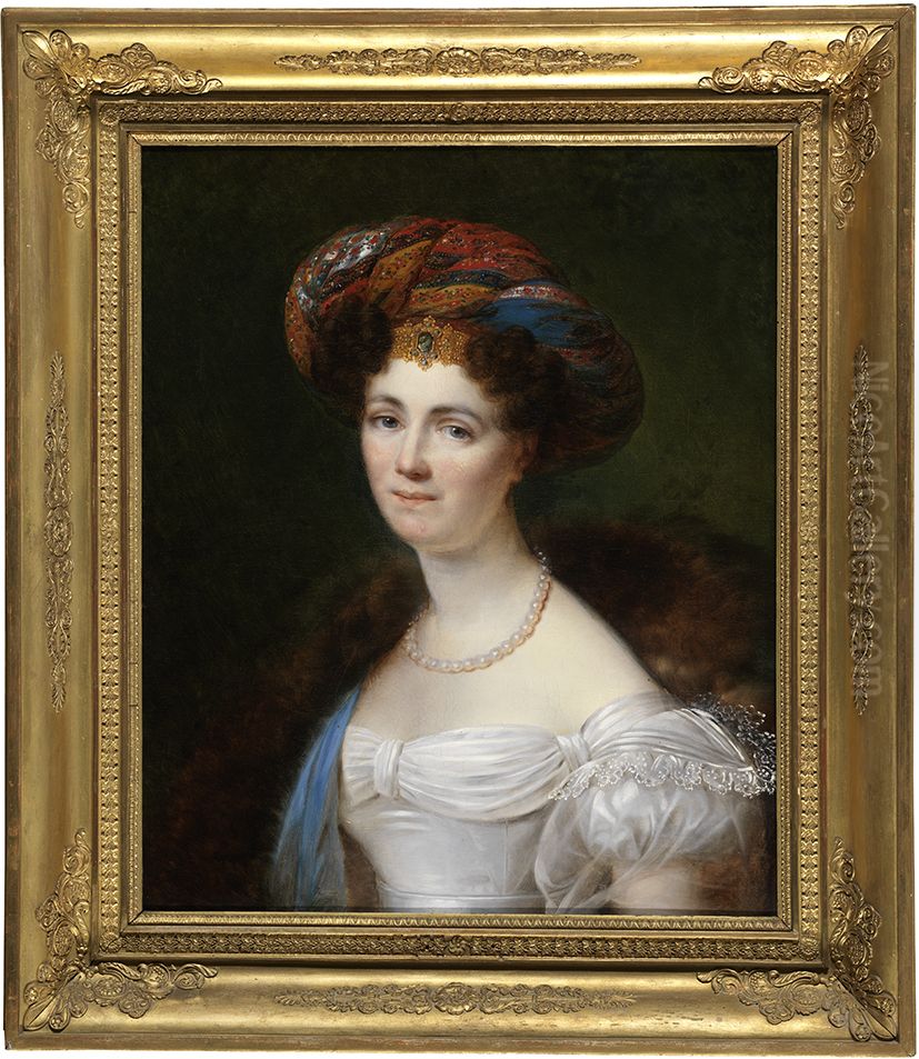 Portret van Josephine Victoire Meslier-Duvey Oil Painting by Francois Kinson