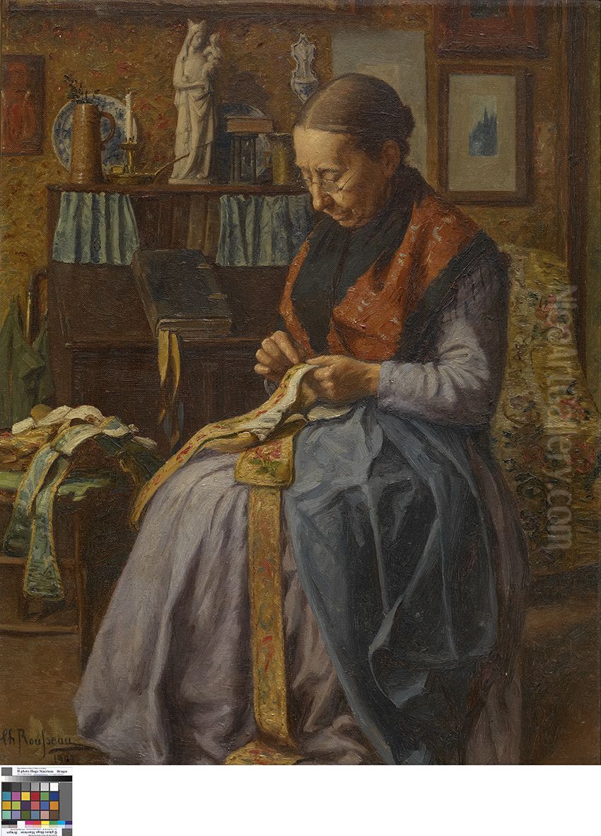 Binnenzicht Oil Painting by Charles Rousseau