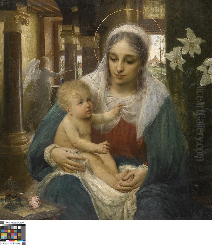 Mater Purissima Oil Painting by Edmond Van Hove