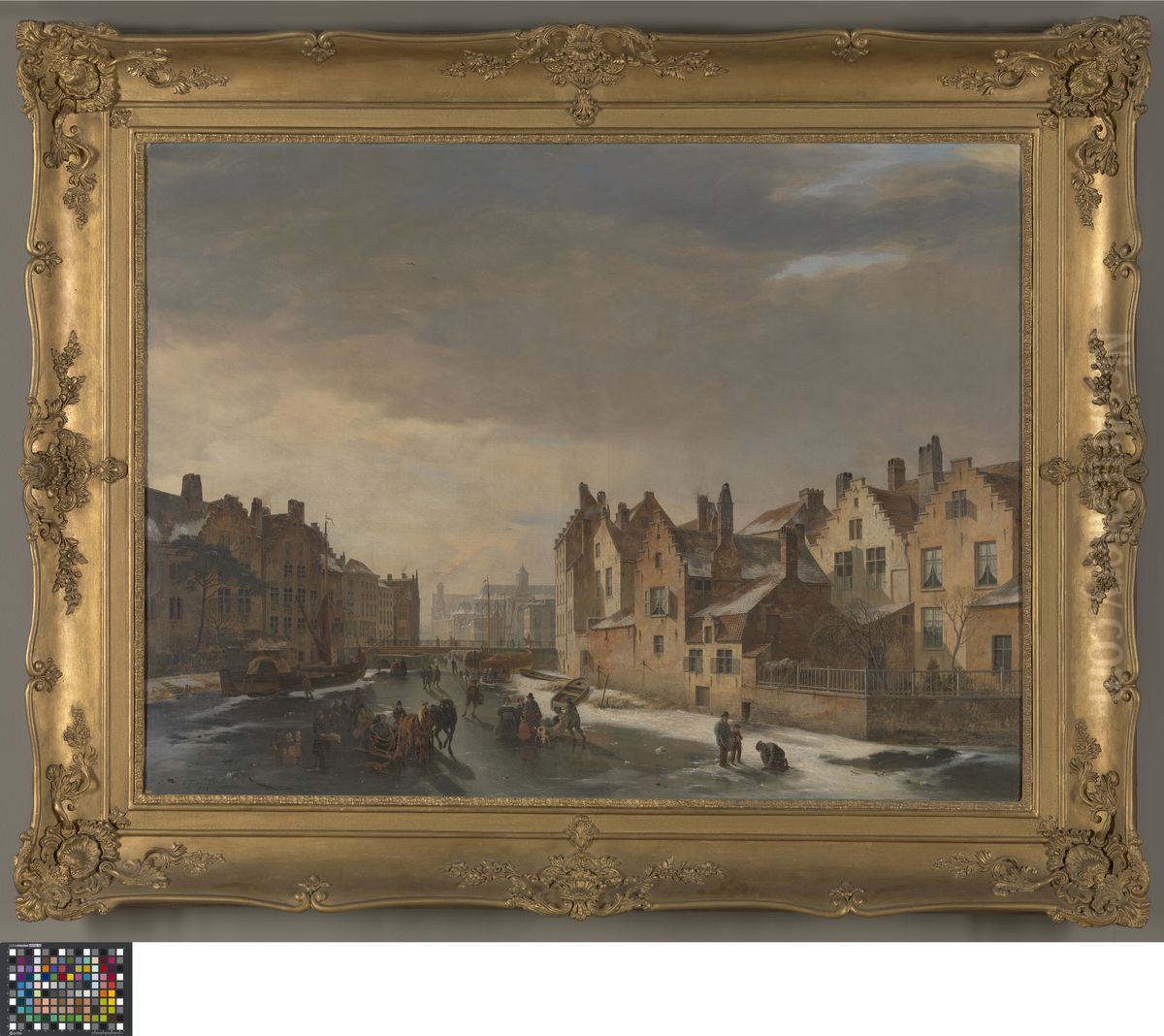 Winter Scene in Ghent Oil Painting by Pieter-Frans De Noter