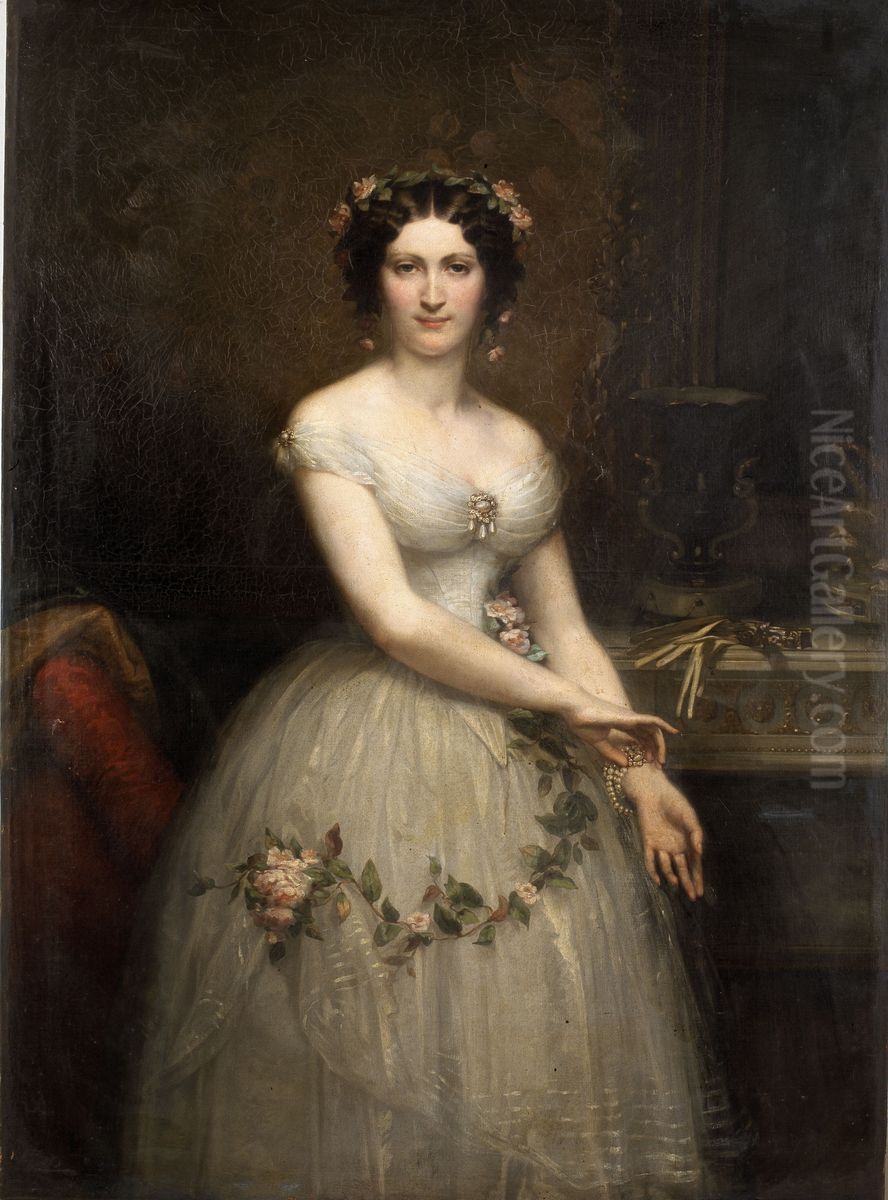 Portrait of a Woman Oil Painting by Charles Louis Muller