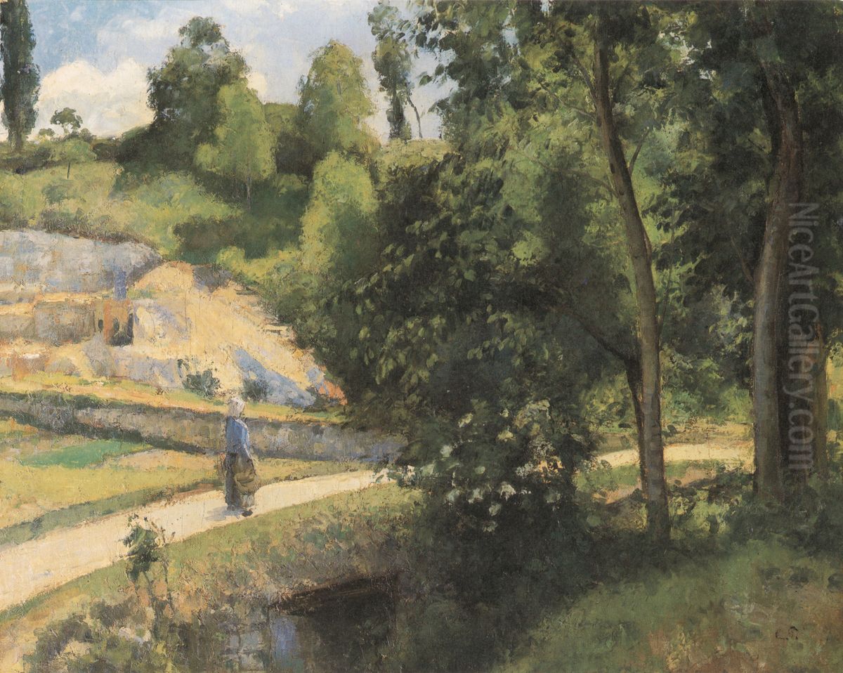 The Quarry, Pontoise Oil Painting by Camille Pissarro