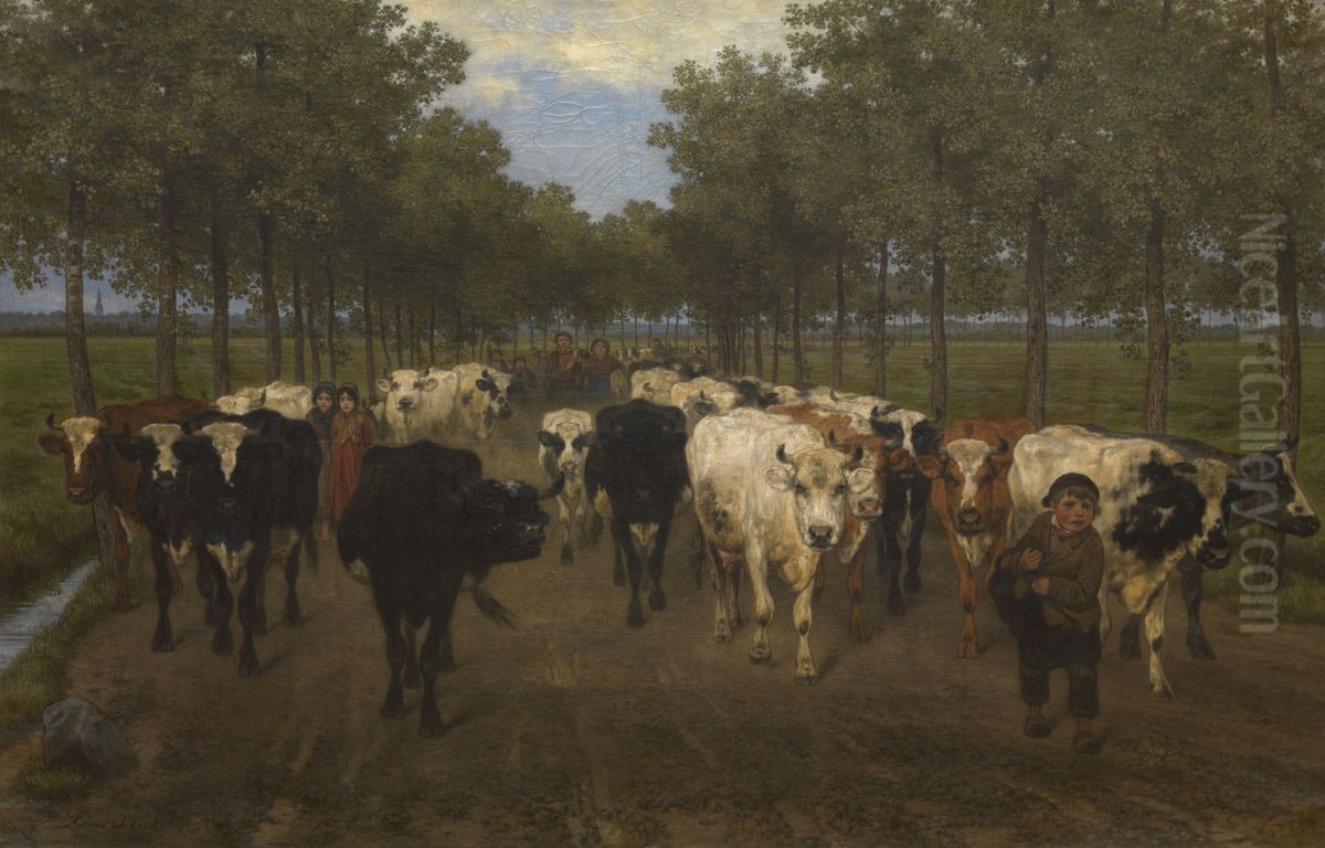 The Meersstraat in Ghent Oil Painting by Xavier De Cock