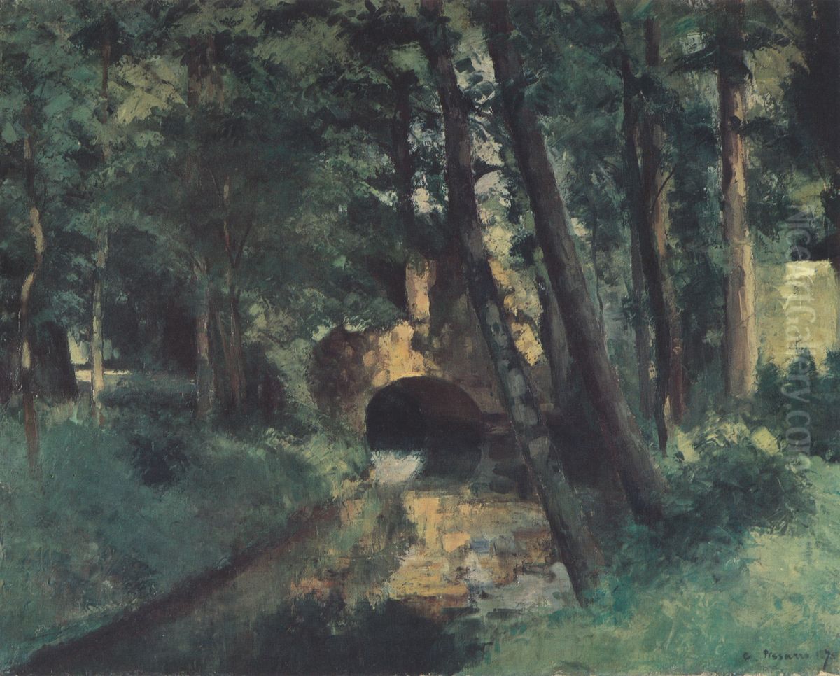 Le Petit pont Oil Painting by Camille Pissarro