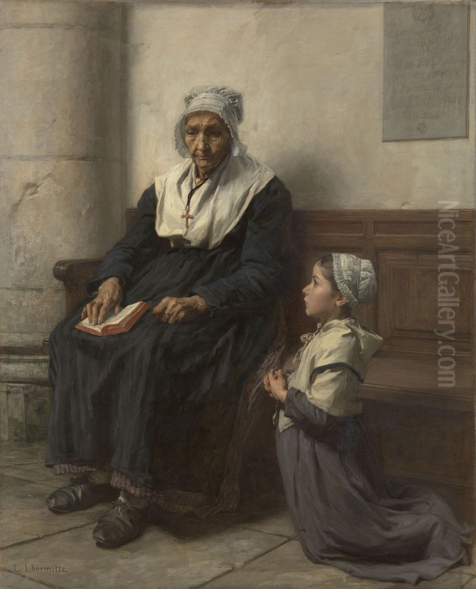 The Grandmother Oil Painting by Leon Augustin Lhermitte