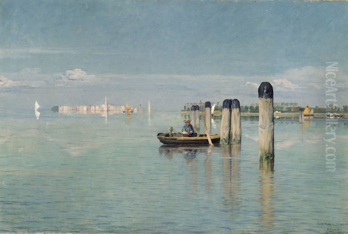 View of the Lagoon in Venice Oil Painting by Gustaaf Vanaise