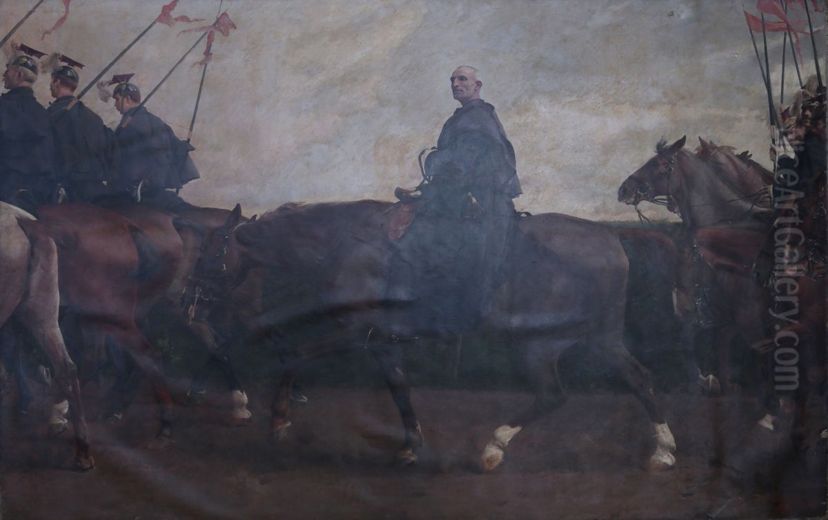 Equestrian Portrait Oil Painting by Jacques de Lalaing