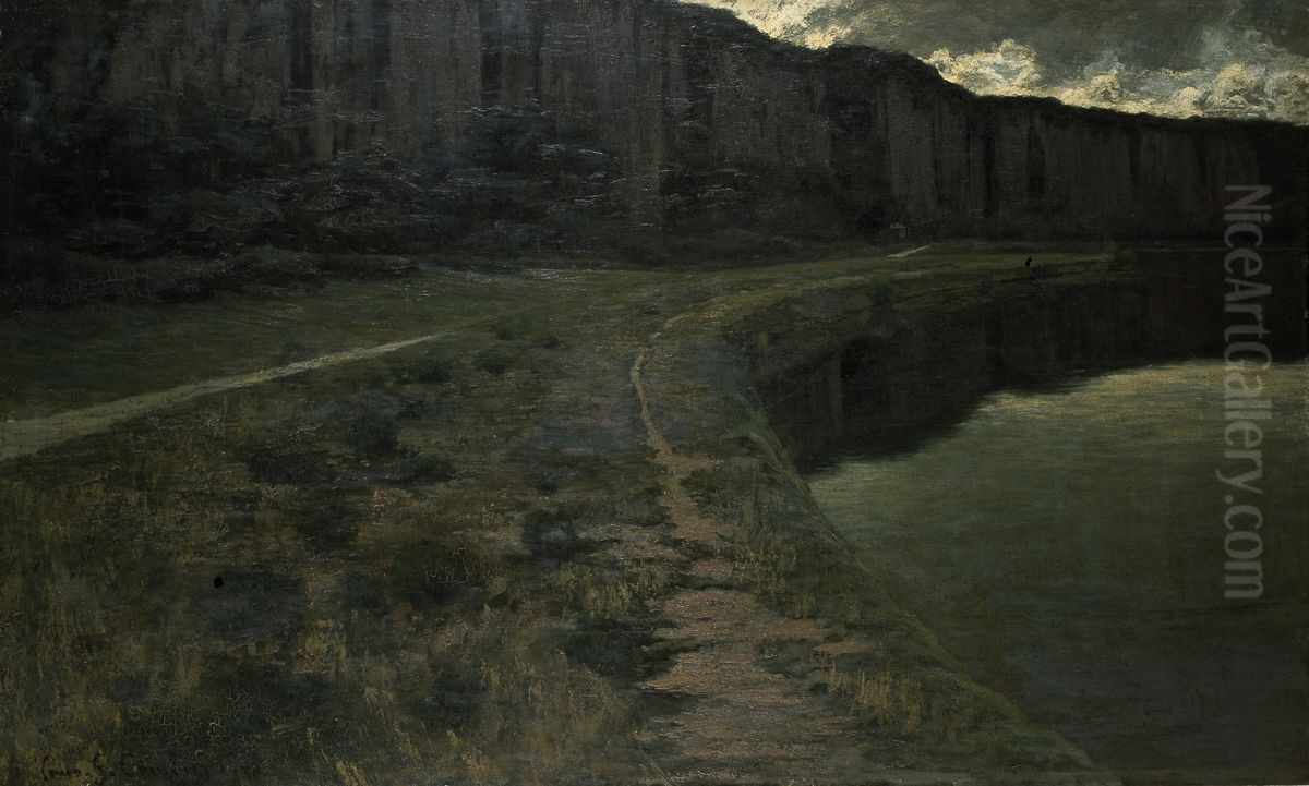 The Rocks of the Grands Malades in Marche-les-Dames Oil Painting by Louis  Gustave Cambier