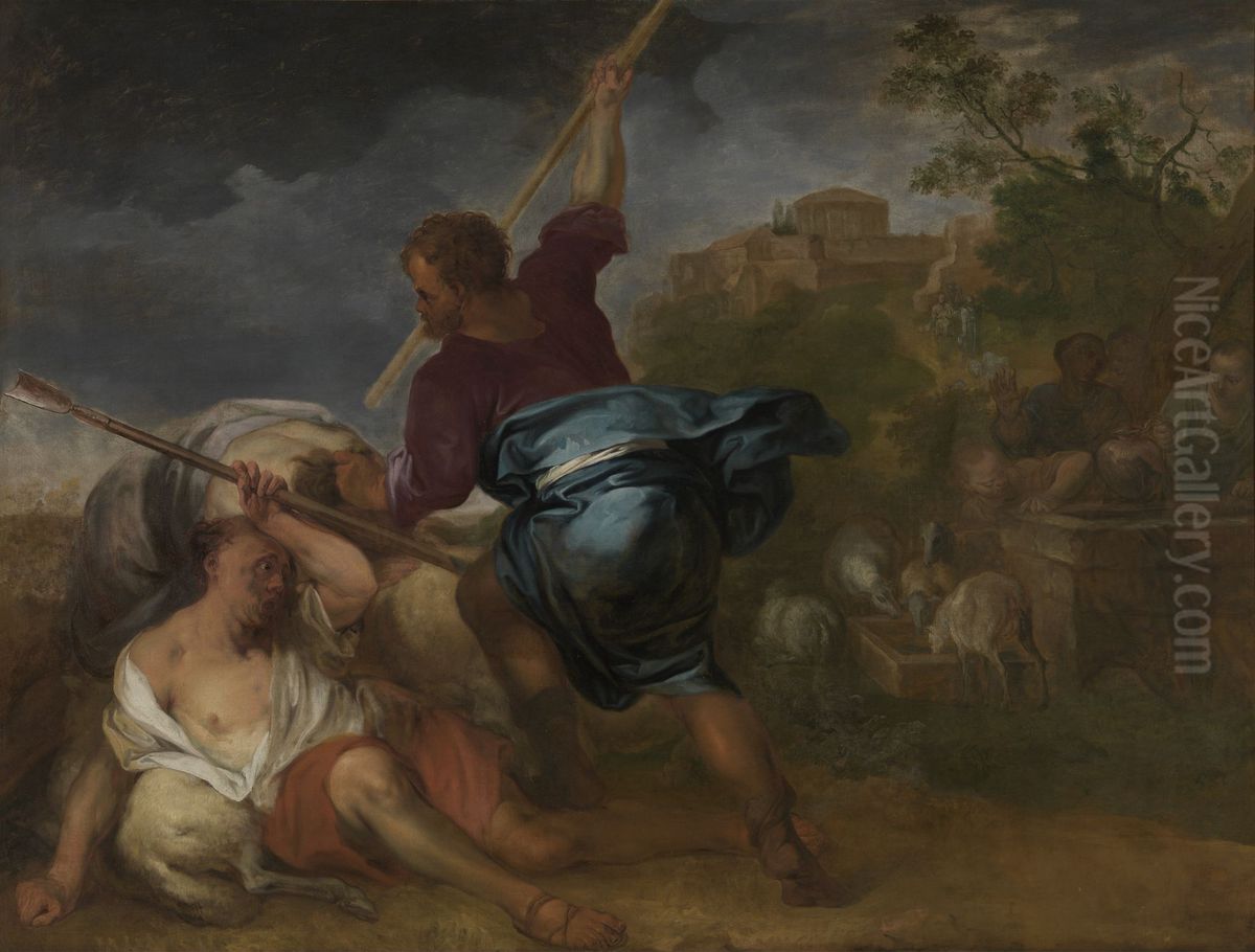 Moses defends the daughters of Jethro Oil Painting by Lodewijk de Deyster