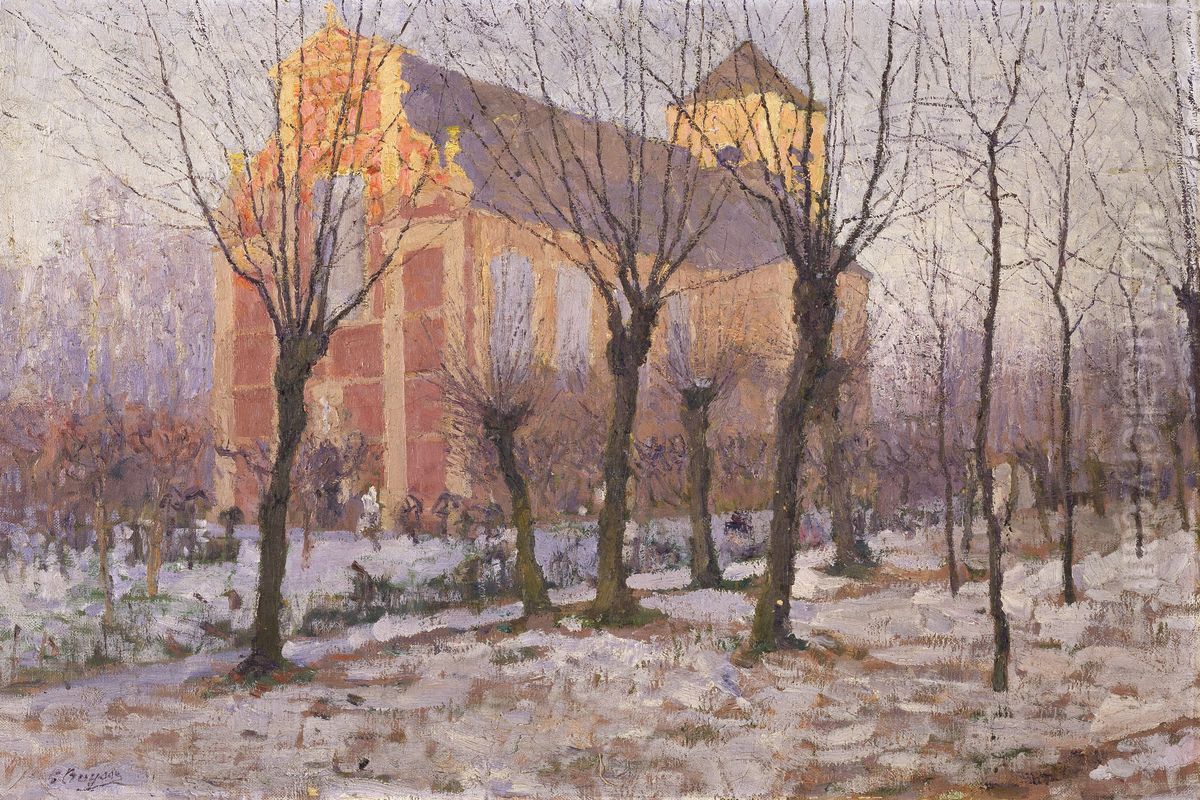 Saint Catherine's Church in Wondelgem (Ghent) Oil Painting by Georges Buysse