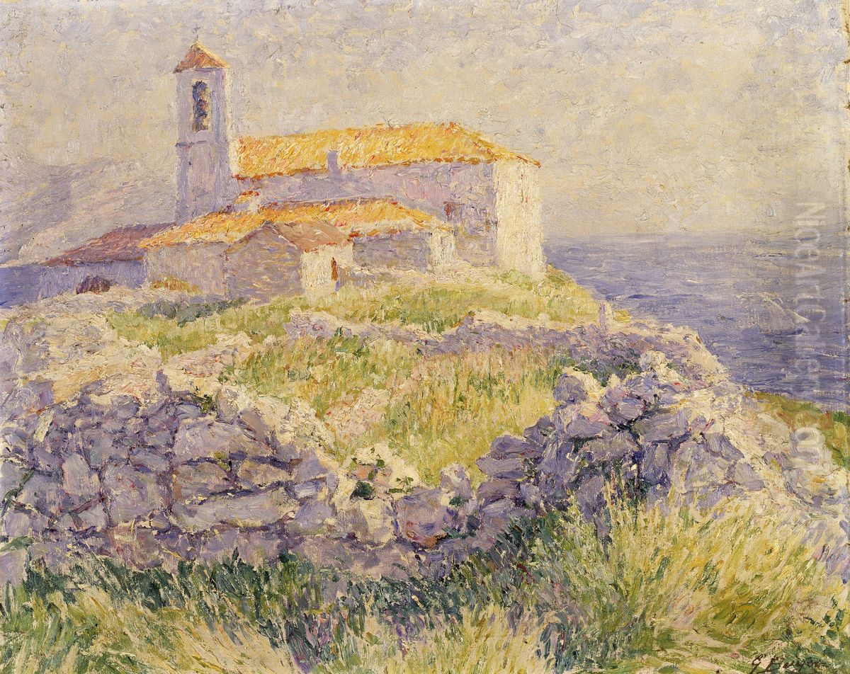 The Chapel of the Poorhouse in Saint-Jean-Cap-Ferrat (Cote d'Azur) Oil Painting by Georges Buysse