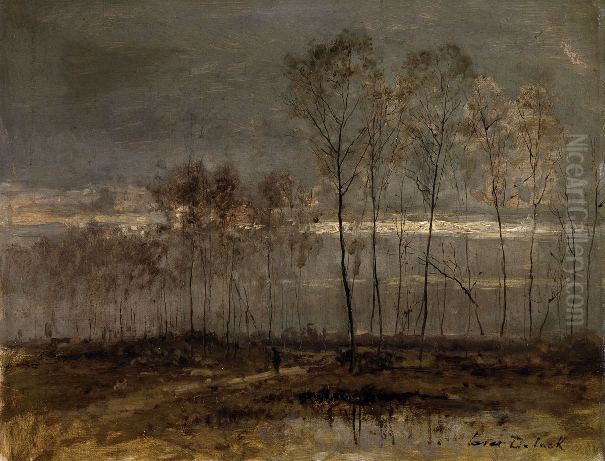 Landscape near Saint-Christophe (Normandy) Oil Painting by Cesar De Cock