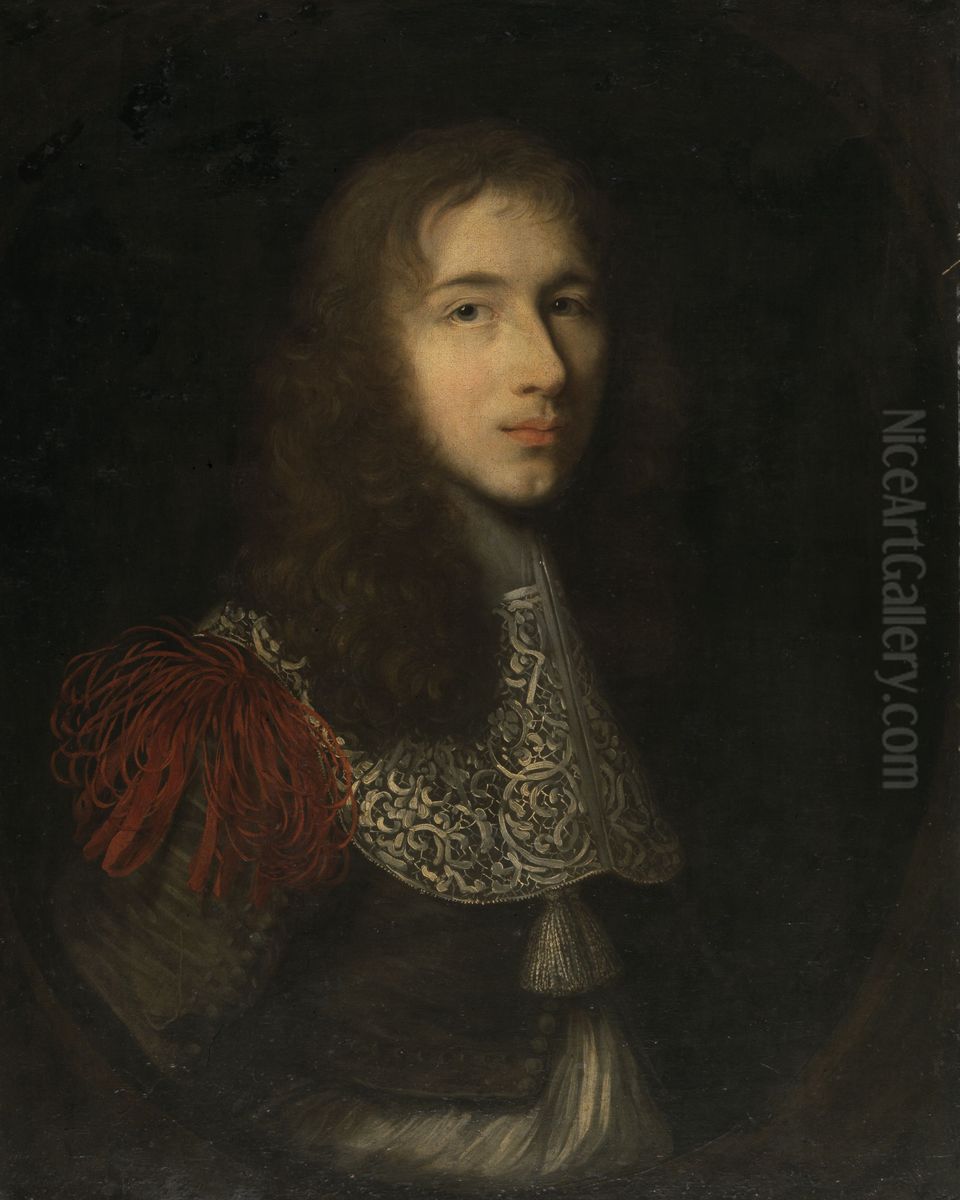 Portrait of a Young Man (probably Portrait of Louis II de Bourbon Conde, called le Grand Conde) Oil Painting by Robert Nanteuil
