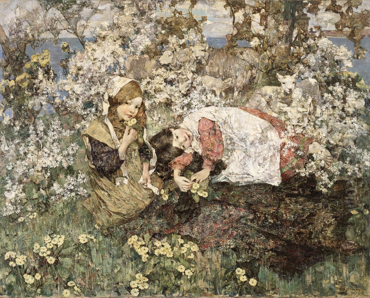 Idyll in Spring Oil Painting by Edward Atkinson Hornel