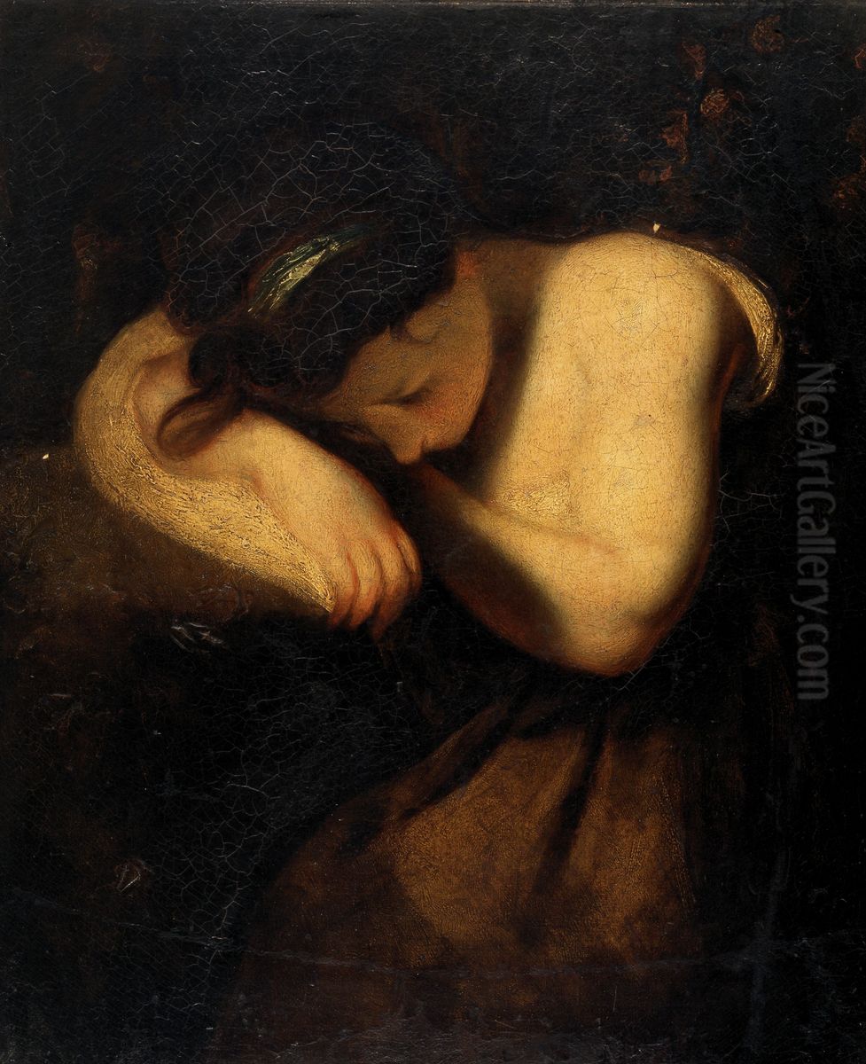 Girl, Sleeping Oil Painting by Of Sir Joshua Reynolds