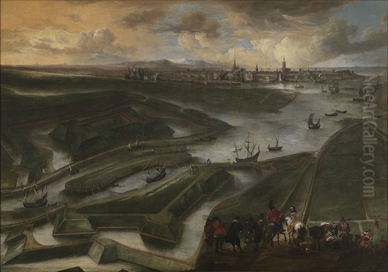 Gezicht op Oostende Oil Painting by Hendrik van Minderhout