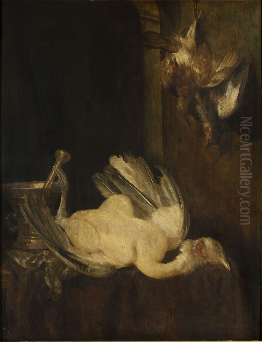 Stilleven met dode vogels Oil Painting by Abraham Van Beijeren