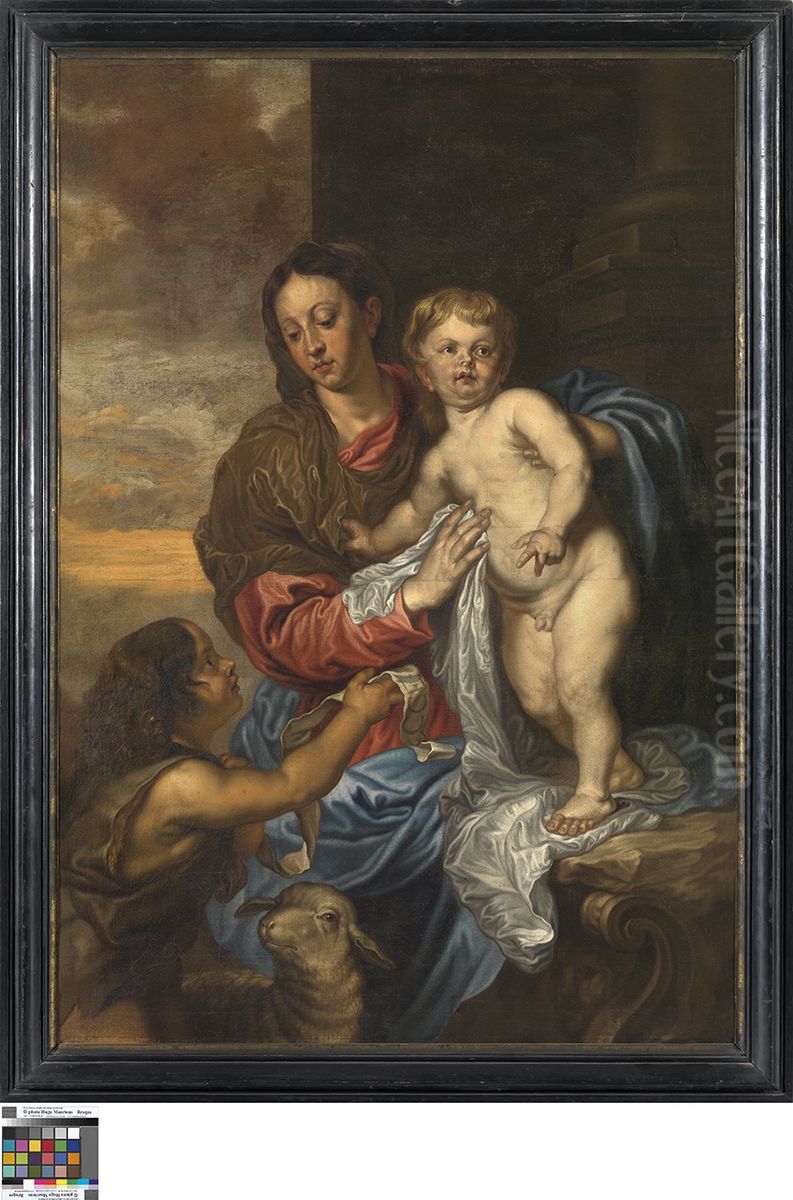 Madonna en de kleine Johannes de Doper Oil Painting by Sir Anthony Van Dyck