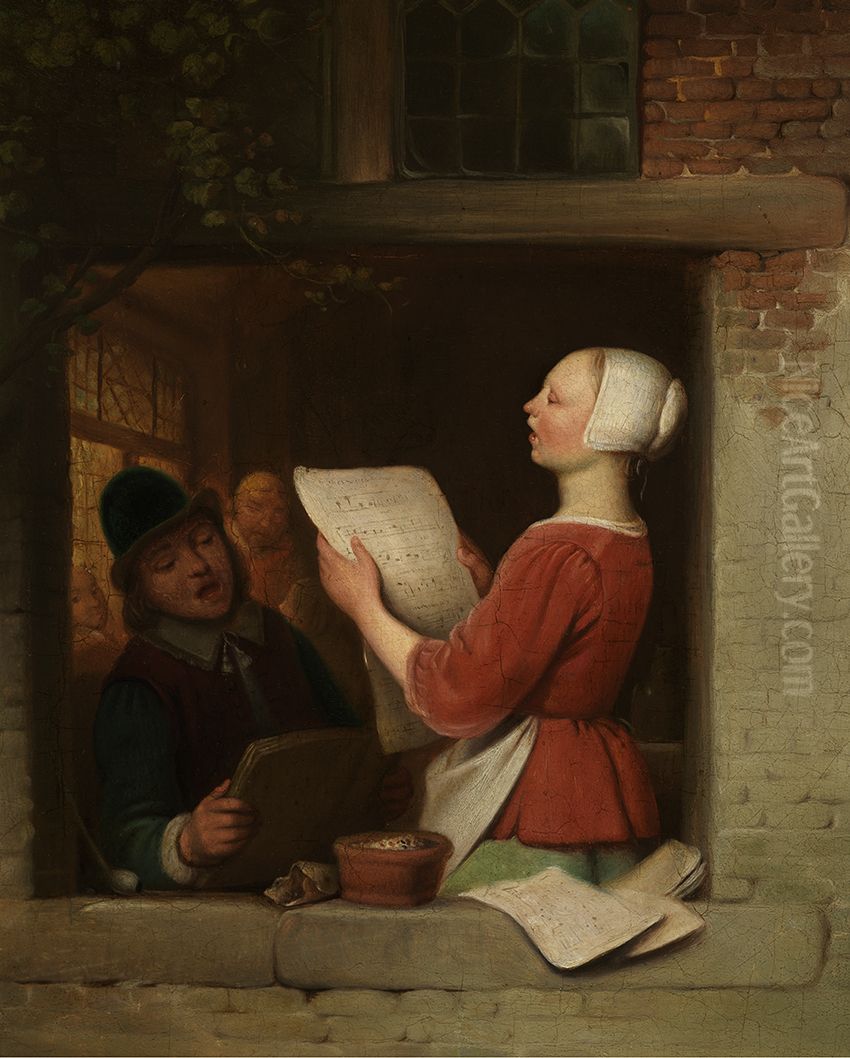 De zangers Oil Painting by Ferdinand de Braekeleer