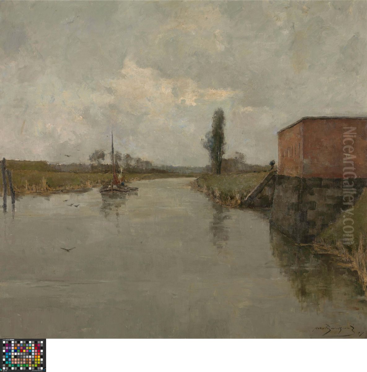 View of the Surroundings of Dendermonde Oil Painting by Albert Baertsoen