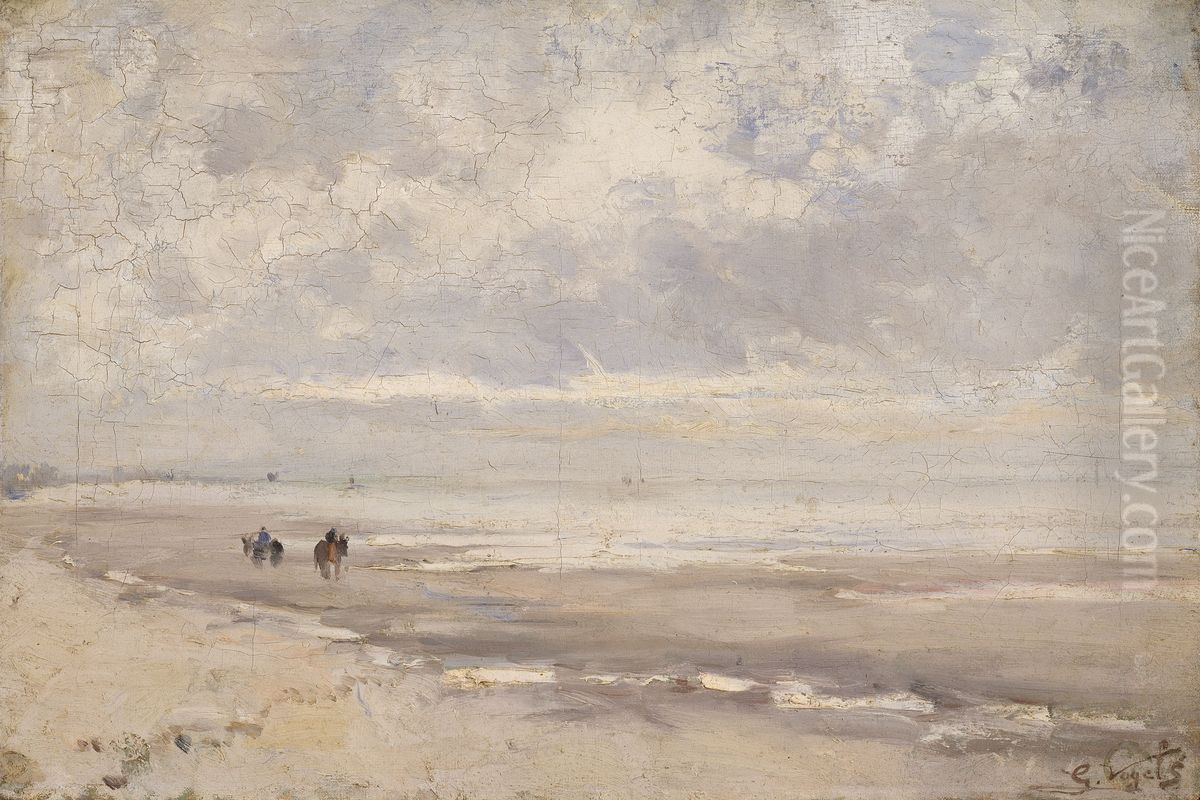 Beach View Oil Painting by Guillaume Vogels